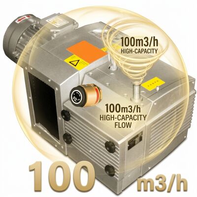 60 m³/h，rotary vane low-pressure compressor,oil-free, air-cooled,KDE60