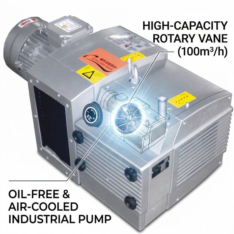 60 m³/h，rotary vane low-pressure compressor,oil-free, air-cooled,KDE60